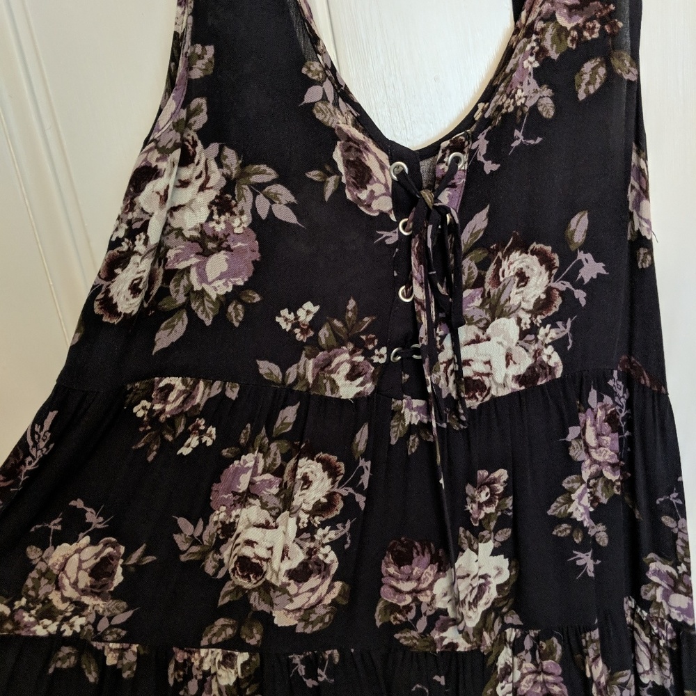 Purple Floral Mini Dress